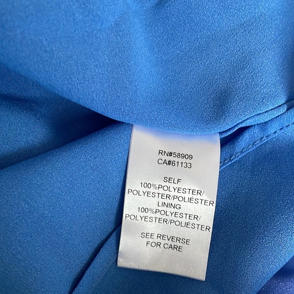 Adelyn Rae Blue Chiffon Tiered Ruffle Open Cold Shoulder Above Knee Dress - Picture 12 of 13